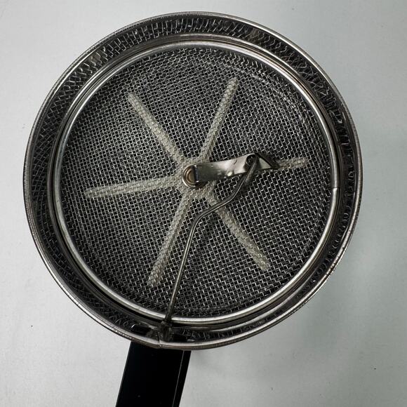 Vintage Androck Stainless  Silver & Black Flour Sifter NOS - Picture 6 of 8